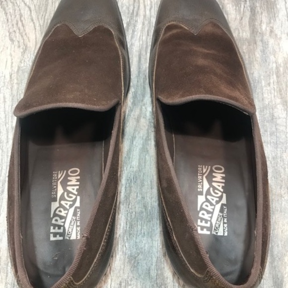 Salvatorre Ferragamo Brown Suade Leathers Shoes main image 6